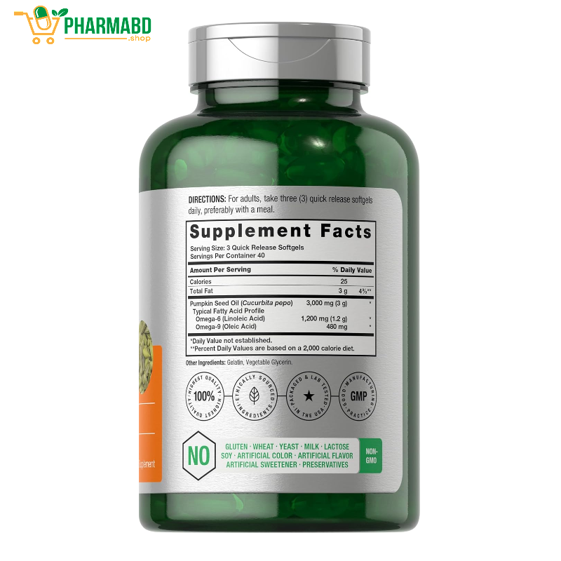 Horbäach Pumpkin Seed Oil 3000 mg 120 Softgel
