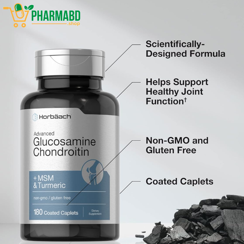 Horbäach Glucosamine Chondroitin MSM Turmeric 180 Coated Cablets
