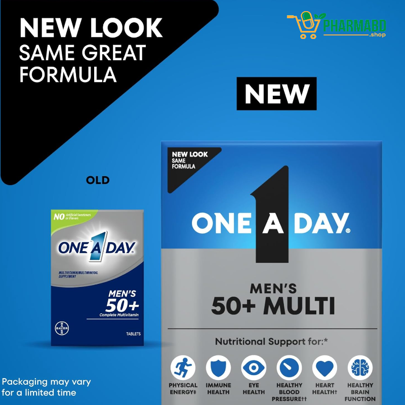 One A Day, Men's 50+ Multivitamin with Vitamins, 100 Tablets