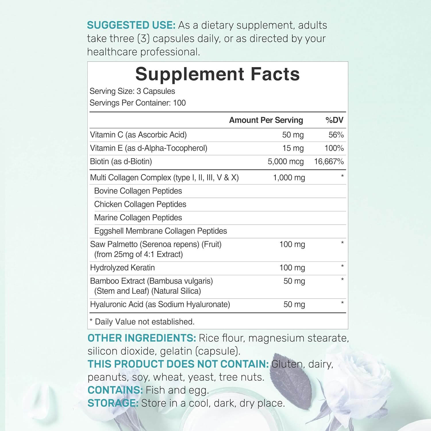 DEAL SUPPLEMENT Multi Collagen Pills for Women & Men with Vitamin C, E & Biotin, 300 Capsules