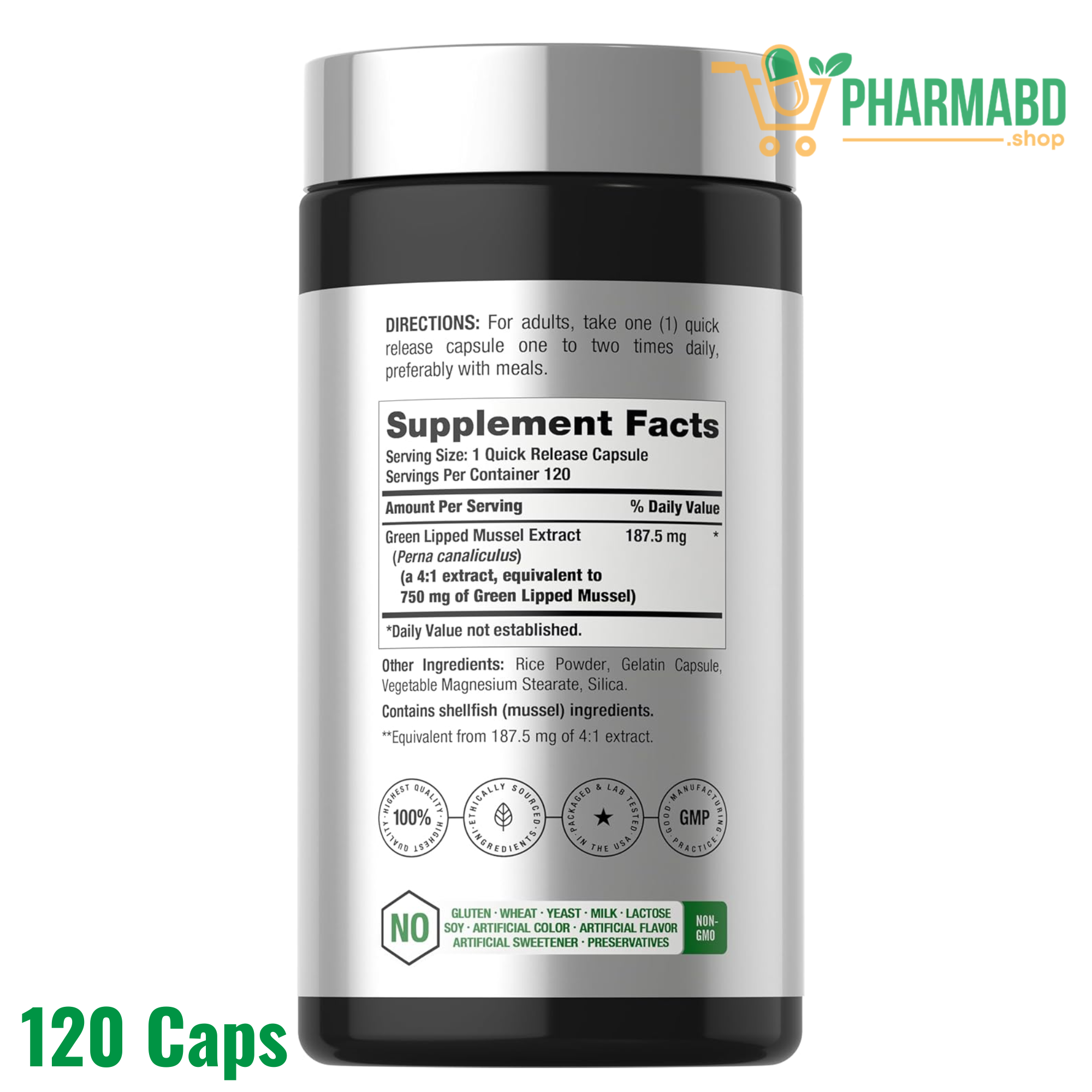 Horbäach Green Lipped Mussel 120 Capsules