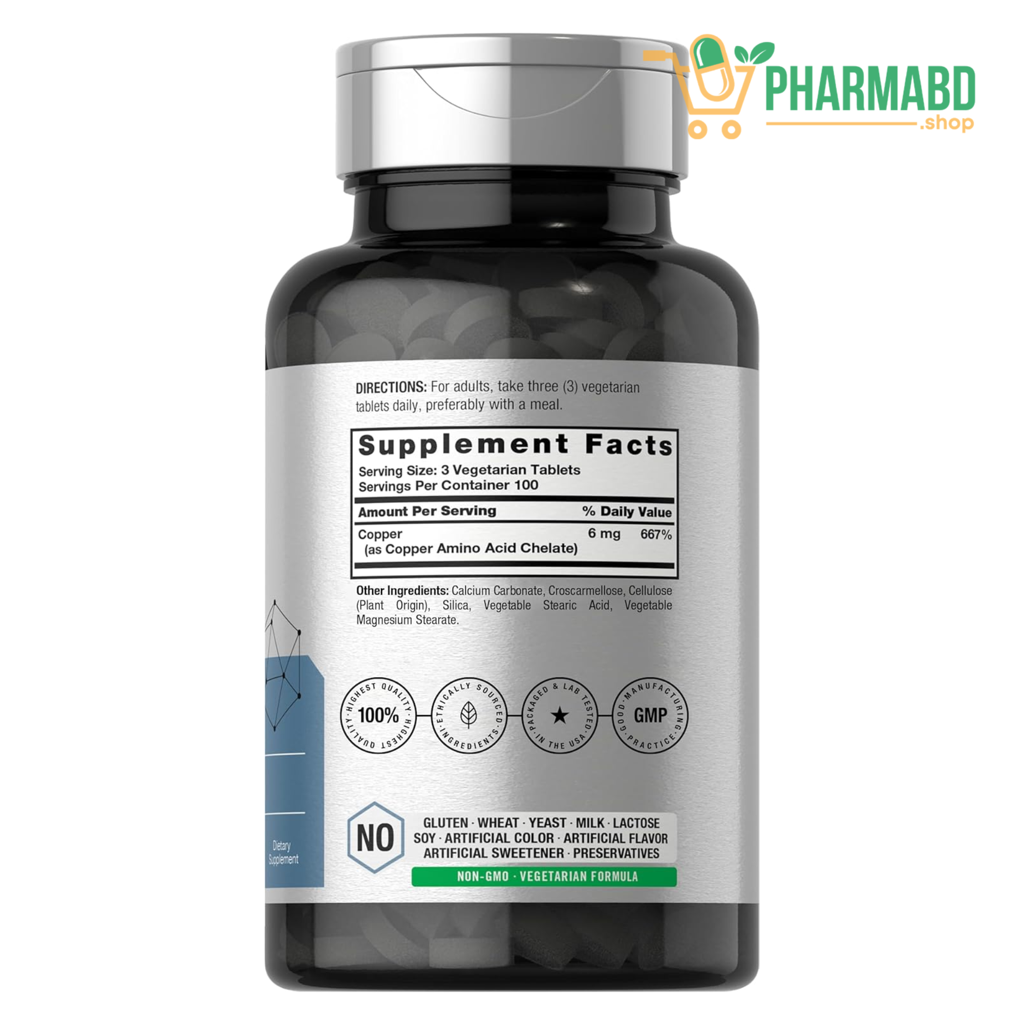 Horbäach Chelated Copper Supplement 6mg 300 Tablets