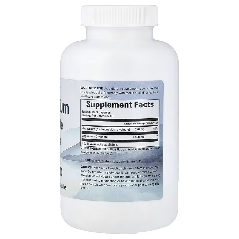 Micro Ingredients, Triple Strength Magnesium Glycinate 1500 mg, 240 Capsules