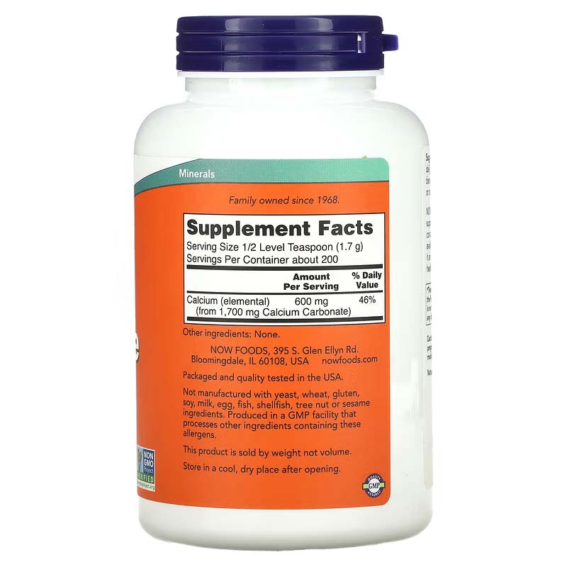 NOW Foods, Calcium Carbonate Pure Powder, 12 oz 340 grams