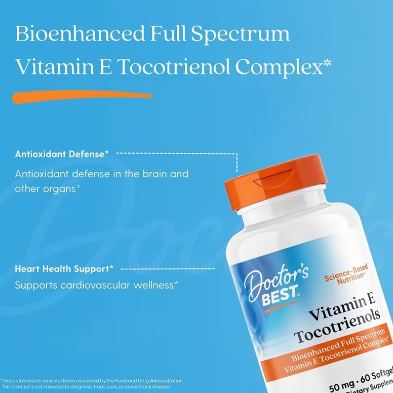 Doctor's Best, Vitamin E Tocotrienols, 60 Softgels