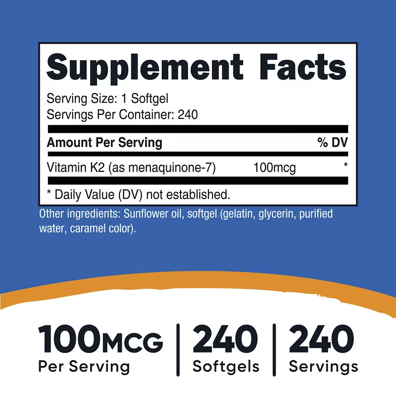 Nutricost Vitamin K2, MK-7 100 mcg 240 Capsules