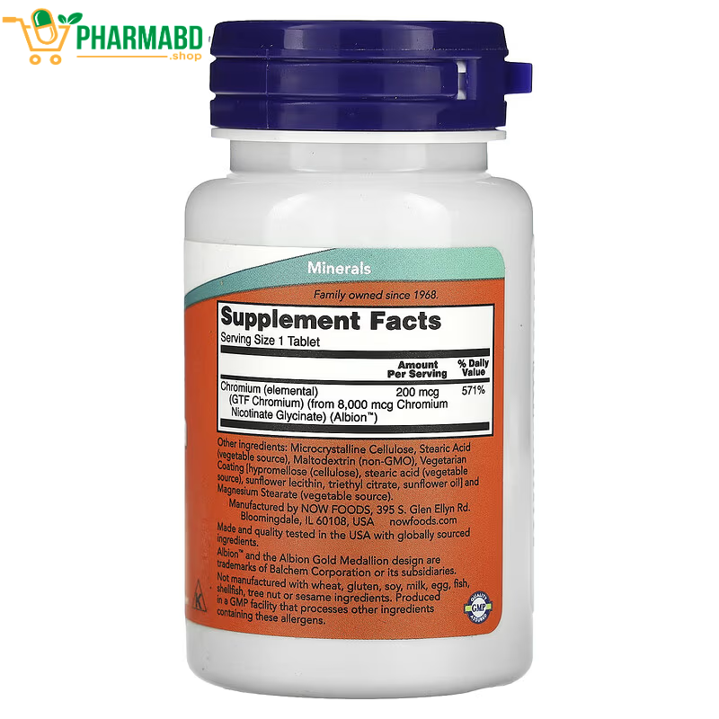 NOW Foods, GTF Chromium, 200 mcg, 100 Tablets