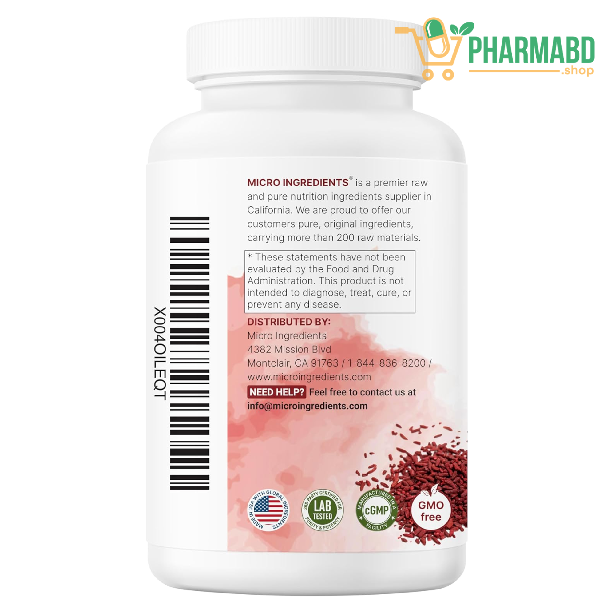 Micro Ingredients Red Yeast Rice With CoQ10 & Niacin, 240 Veg Capsules