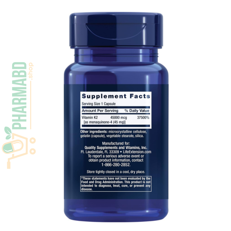 Life Extension Mega Vitamin K2, 45 mg, 30 Capsules