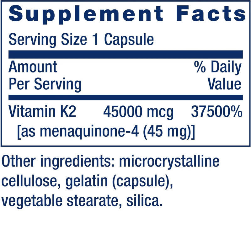Life Extension Mega Vitamin K2, 45 mg, 30 Capsules