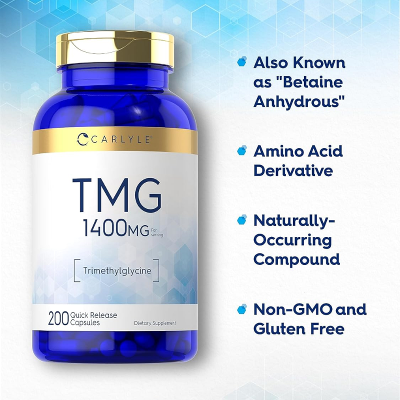 Carlyle TMG Supplement Trimethylglycine 1400 mg, 200 Capsules