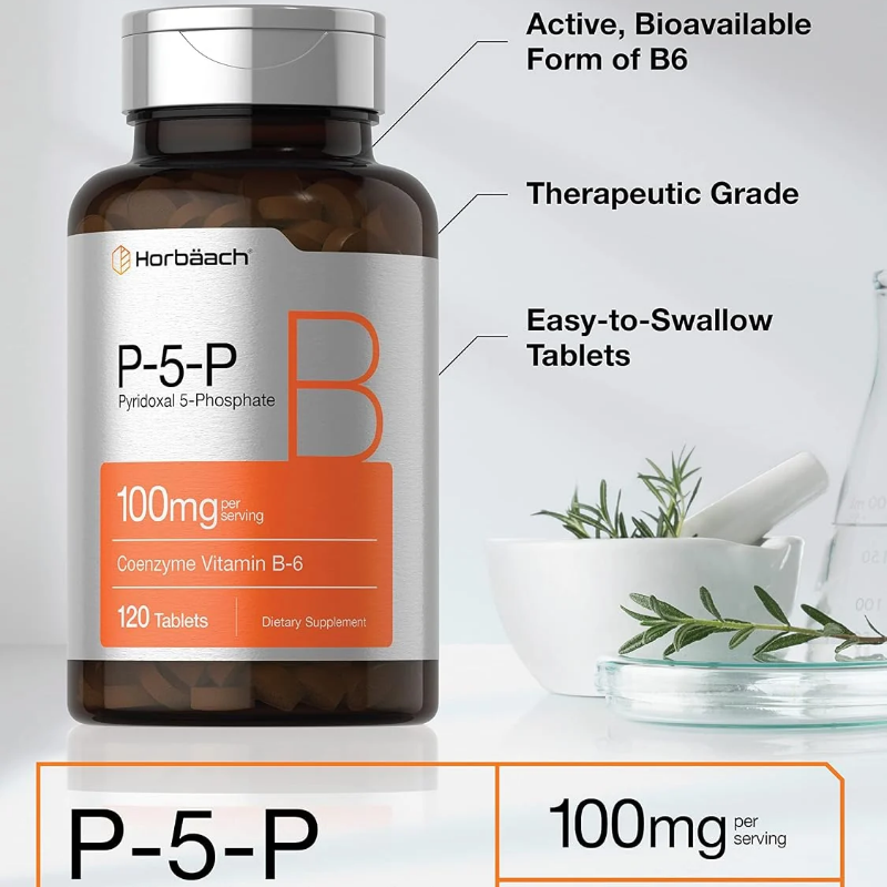 Horbäach P5P Activated Vitamin B6 100 mg, 120 Veg Tablets